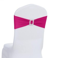 30 PCS Spandex Chair Sashes Bows Stretch Chair Cover Band with Buckle Slider ...