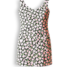 QUIZ  Floral Bodycon Dress Side Split V-Neck Sexy Party Wear Size UK 10