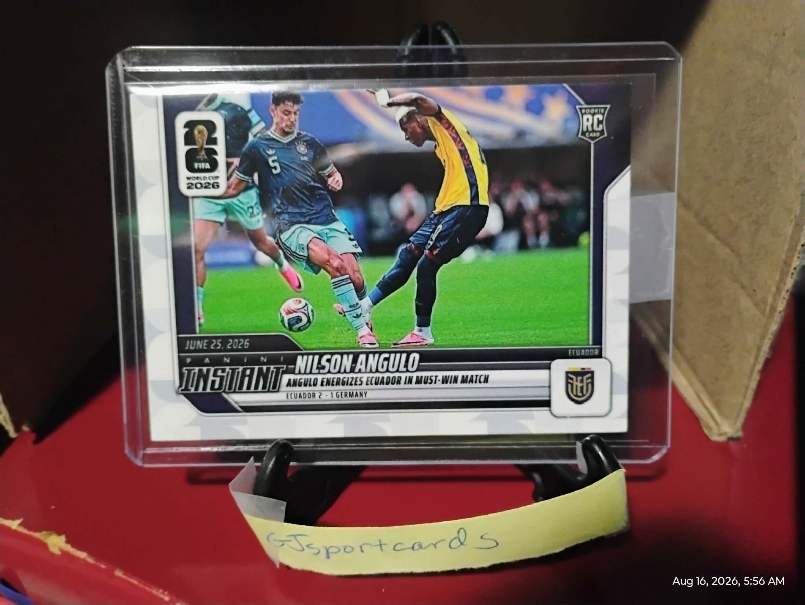 2026 Panini Instant FIFA World Cup #123 Nilson Angulo Ecuador PR:129 Ships ASAP