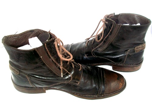 Botas Hobo Ermenegildo Zegna Cuero Marrón Hechas a Mano Lujo Con Cordones 11M $1420 - Imagen 3 de 11