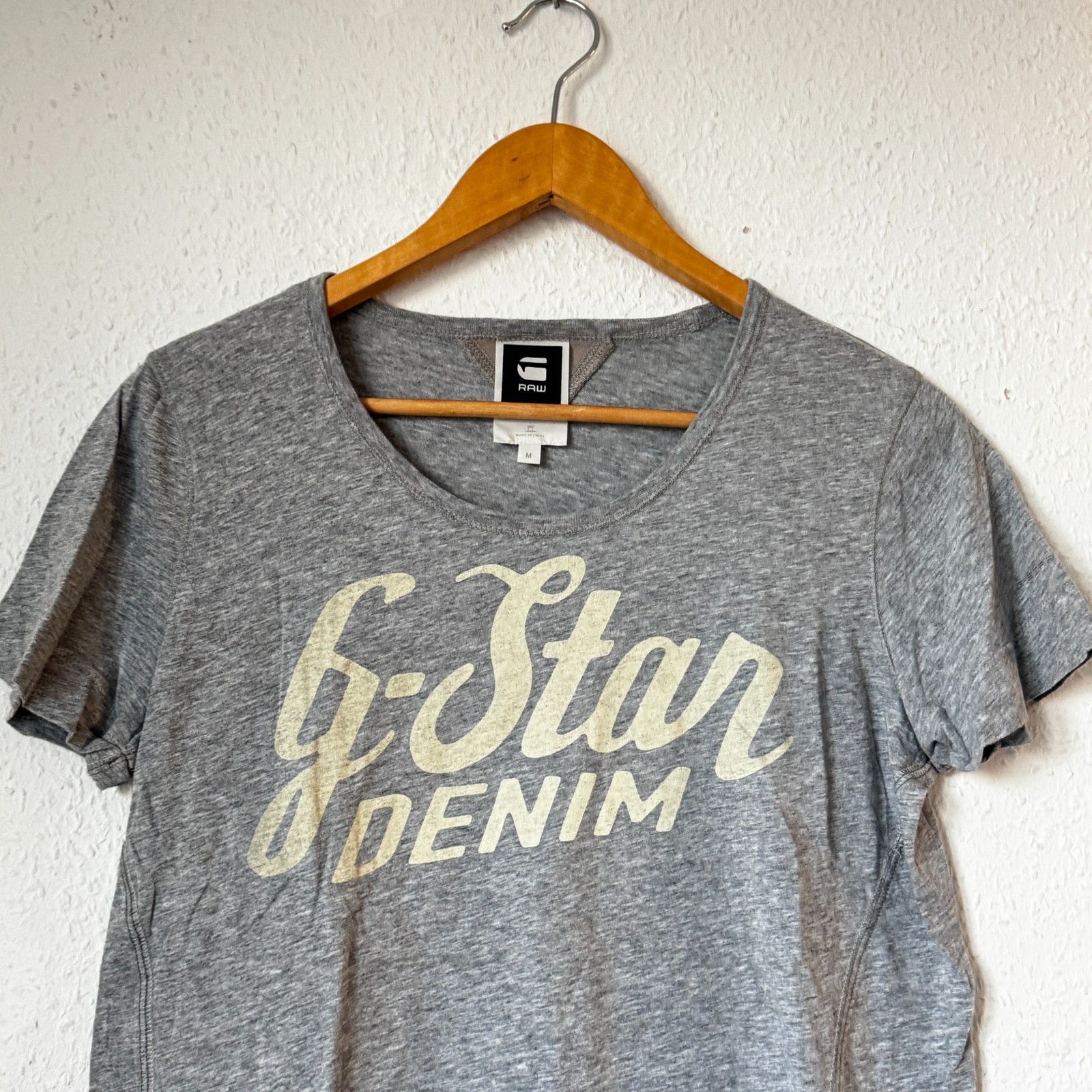 G-Star Raw Denim Graphic T-Shirt - Grey Marl - Size M - Women’s image 2