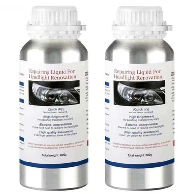 2 Kit Recharge Rénovation Polissage Phare Voiture Restauration Polymère Optique