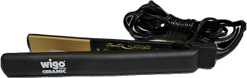 WIGO 1” TITANIUM CERAMIC PLATE FLAT IRON STRAIGHTENER HAIR STYLE TOOL 12 HEAT - Image 2 of 4