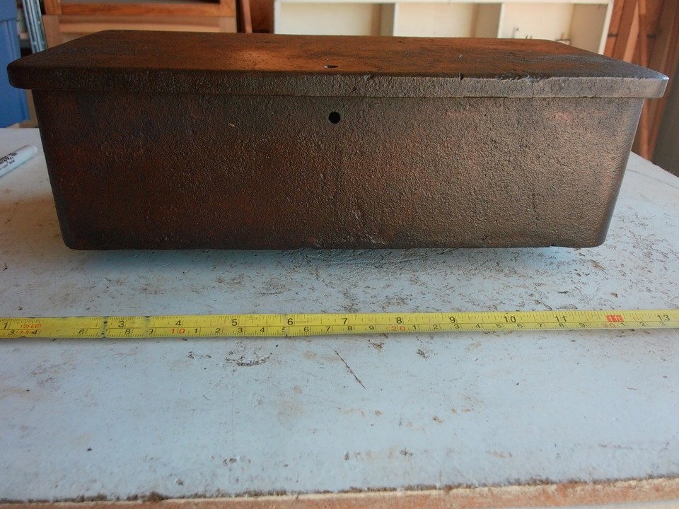 Vintage Cast Iron Farm Implement Tractor Toolbox 6