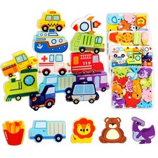 Montessori Toys for 3 4 5 6 Year Old Boys Girls, Wooden Blocks Stacking Educa...