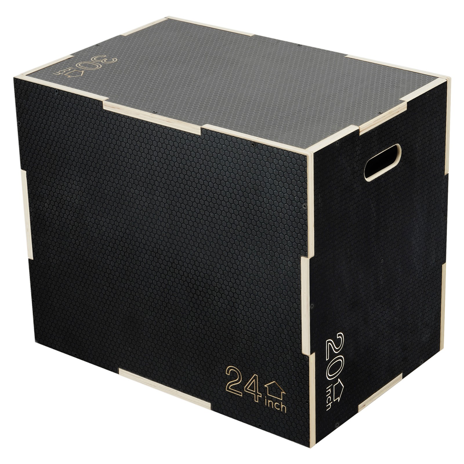 Fitvids 30" x 24" x 20" Wooden Plyometric Box Non-Slip Jump Platform, Black