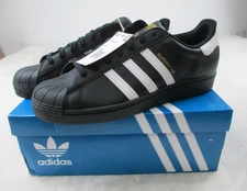 NEW Adidas Superstar Shoes Mens 12 Black White EG4959 Trefoil Sneakers 04