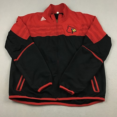 #ad Louisville Cardinals Jacket Men 2XL Black Red Adidas Adizero Basketball NCAA XXL $44.99