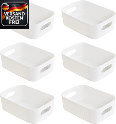 Aufbewahrungsboxen 6er Set Kunststoff Organizer für Küche Bad Schrank Ordnung