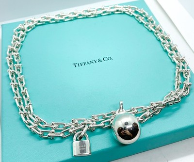 Tiffany & Co Hardwear Wrap Ball & Lock Small Link Necklace 36