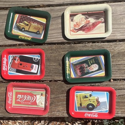 Coca-Cola Collectible Advertising Trays Set of 6 1989 1991 Toy Trucks Sprite Boy