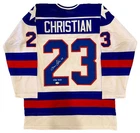 DAVE CHRISTIAN Autographed 1980 USA Olympic Hockey Jersey “1980 Gold” JSA COA