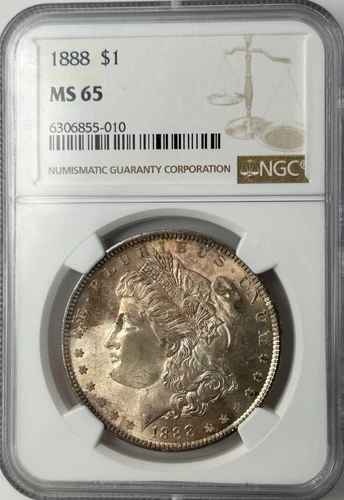 1888 P Morgan Silver Dollar NGC MS65 Better Date/Toned
