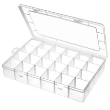 Gbivbe Large 24 Grids Plastic Organizer Box Adjustable Dividers,Clear Storage...