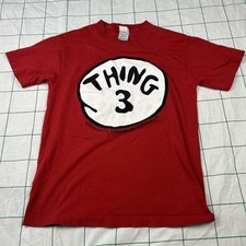 Vintage Dr Seuss Thing 3 T-Shirt Red Universal Studios Size S Cotton