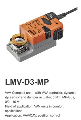 BELIMO LMV-D3-MP MHS VAV Klappenantrieb 5Nm Stellantrieb 24V Brandneu