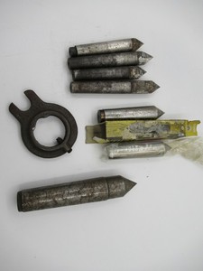 Lot of 7 Lathe Dead Centers 1 lathe dog "Look"