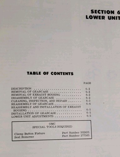 1975 Evinrude Service Manual 2HP Model 2502 Item No. 5087 - Picture 5 of 9