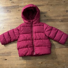 The Childrens Place Baby Girls Puffer Jacket Pink Water Resistant Size 12-18M
