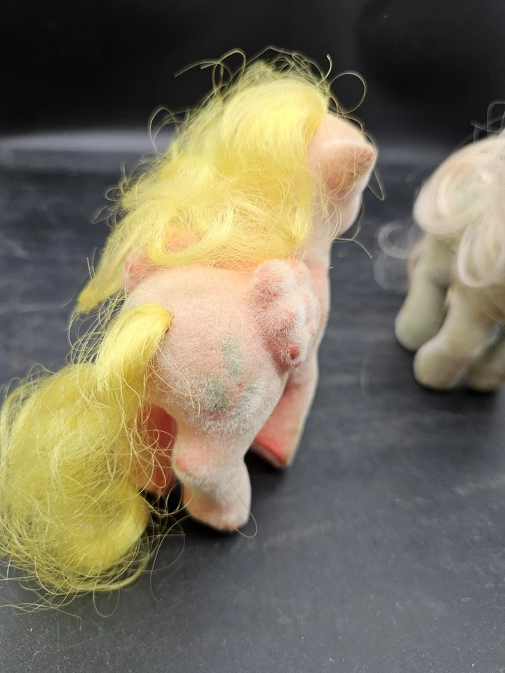 Flocked My Little Pony So Soft Best Wishes G1 Pink Fuzzy Pegasus 1983  Foto 3 de 4