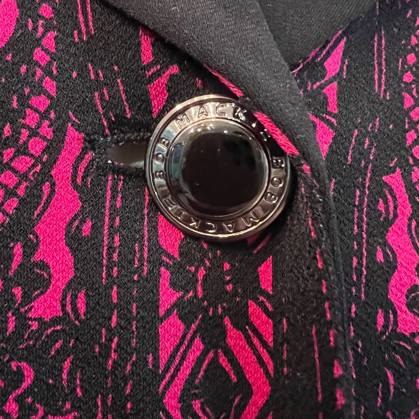 Vintage Bob Mackie Wearable Art Jacket Pink Black… - image 3