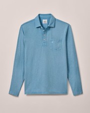 Coastal Wash Long-Sleeve Original Four-Button Polo Mens Maliblu johnnie-O.
