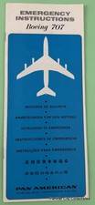 Original 1969 Boeing 707 Safety Brochure Emergency Instructions Pan Am Airlines
