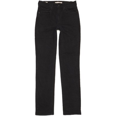 Levi's 724  Damen Schwarz Straight Slim Stretch Jeans W27 L32 (107203)