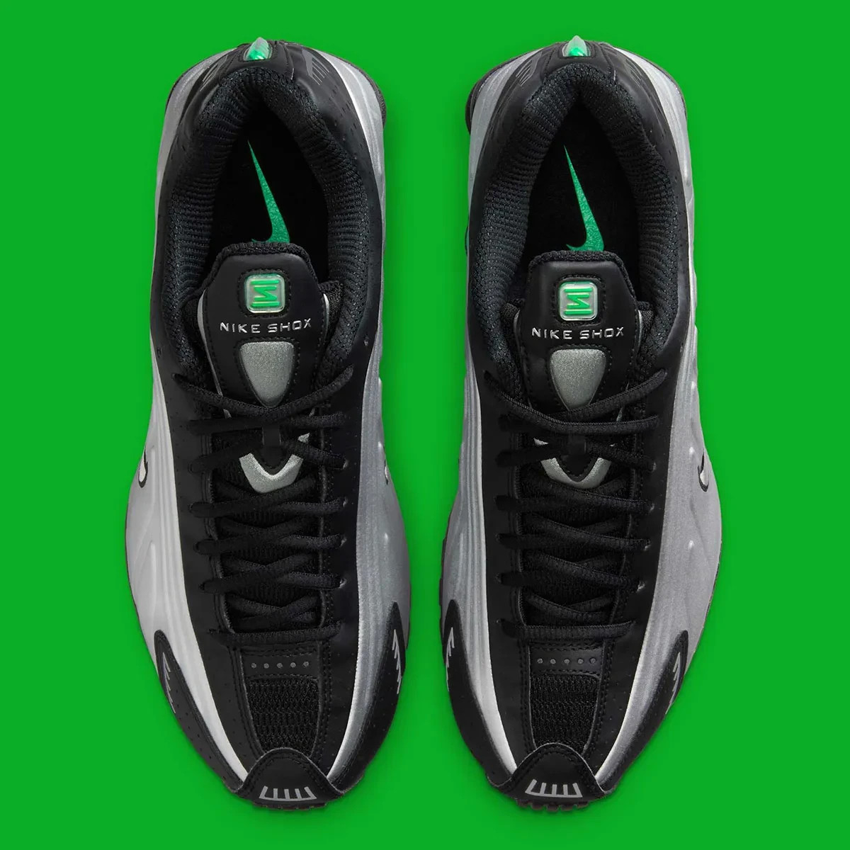 Nike Shox R4 Shoes Men’s SZ 9 Metallic Silver Green HQ1988-006 Nike Shox R4 Metallic SIlver Green Shock Men Casual Shoes  main image 3