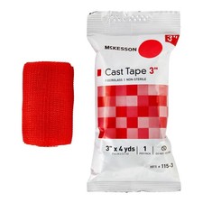 McKesson Cast Tape 3 Inch X 12 Foot Fiberglass Red 115-3R 10 Ct