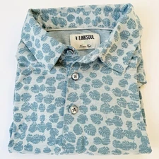 LinkSoul Green Field Print Pocket Polo Golf Shirt Men Large