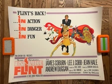 IN LIKE FLINT Half Sheet MOVIE POSTER JAMES COBURN 1967  BOND 22”x28” Bob Peak