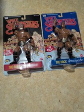 Lot Of 2 Mattel LJN WWE Superstars Series 3 The Rock Chase Black & Blue Card