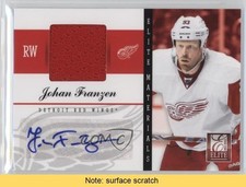 2011-12 Panini Elite Materials Auto 19/25 Johan Franzen #26 Auto READ 2a8
