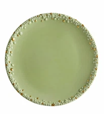 NWOT ~ Set of 2~ L'Objet Mohave Green & Gold 10.5 Dinner Plate