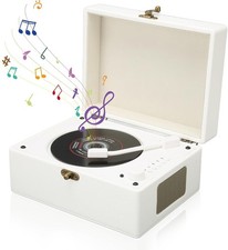 ciciglow Bluetooth CD Player, Portable CD/USB/3.5mm Rechargeable Imitation Leath