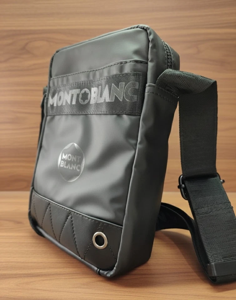 Montblanc Black Crossbody Shoulder Bag For Men - Stylish Small Side Sling Bag - Image 2 of 4