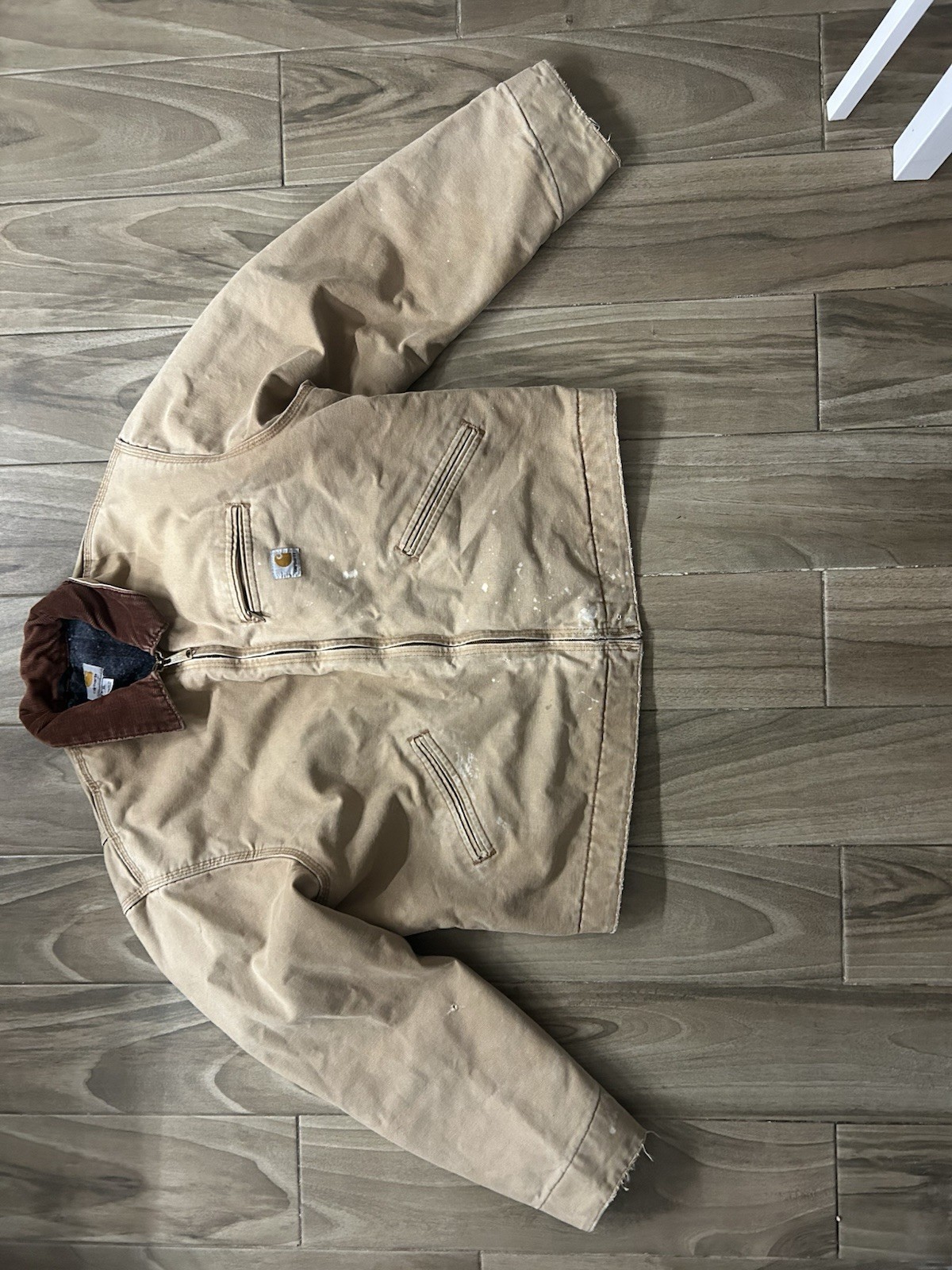 Vintage Carhartt Detroit Lined Work Jacket in Tan Size XL  