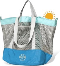 Extra Large Mesh Nylon Beach Bag, Vacation, Pool, Shopping, Toy, Travel Tot...