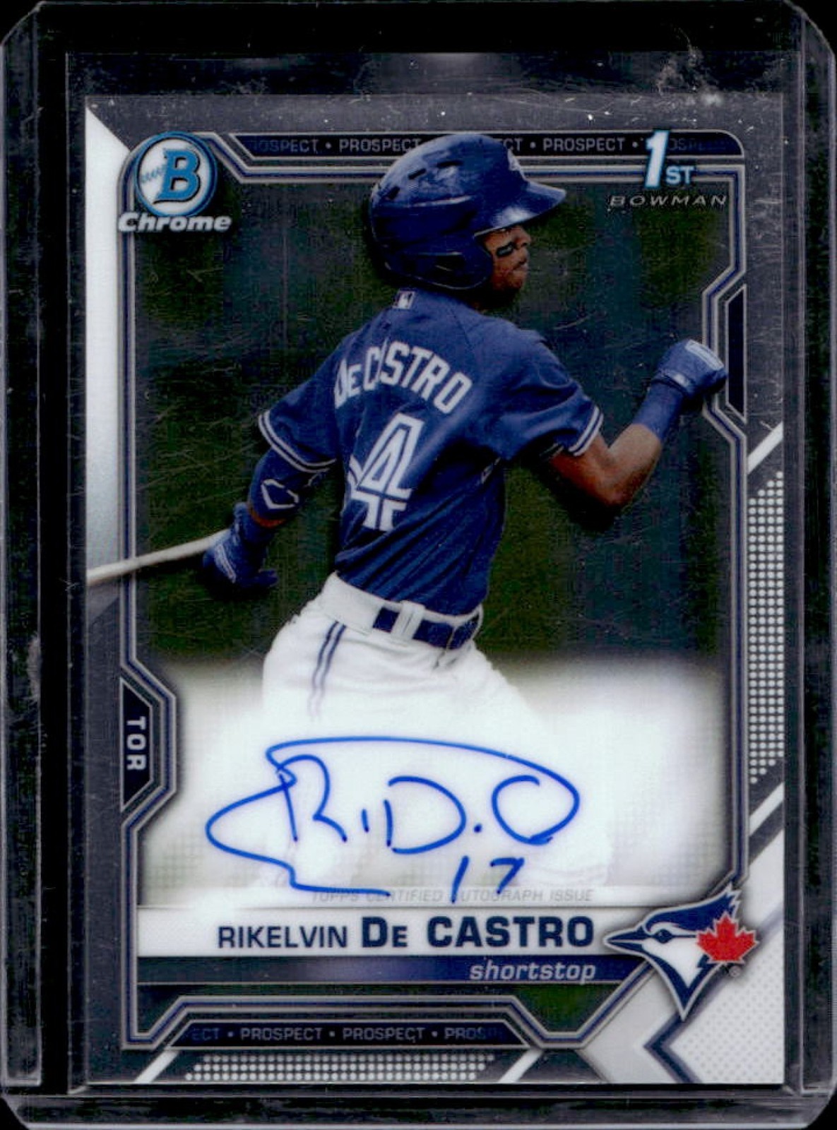 2021 Bowman Chrome Rikelvin De Castro Auto 1st Prospect #CPA-RDCA Blue Jays