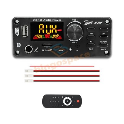 DC 7-24V Color Screen Bluetooth 5.0 MP3 Audio Decoder Board 2*50W Amplifier FM