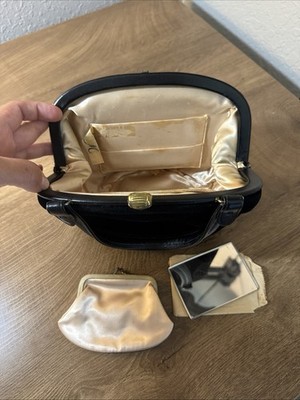 vintage Morris Moskowitz (MM) mid-century evening bag, Velvet Exterior, Satin
