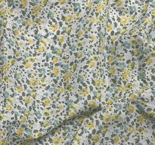 2 Yard Yellow White Green Printed Fabric 45 Width
