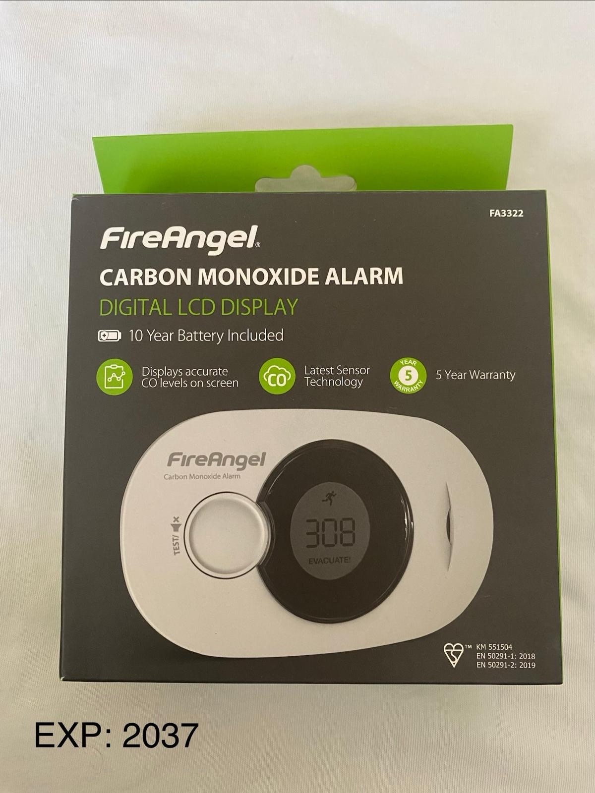 FireAngel FA3322 Digital Carbon Monoxide Detector with LCD Display - Image 3