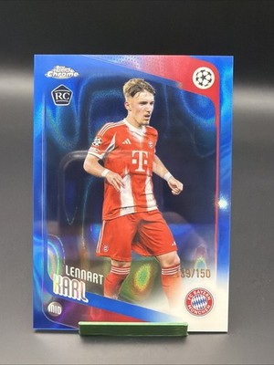 2025-26 Topps Chrome UEFA Lennart Karl Rookie Blue Lava Refractor /150 #187 RC