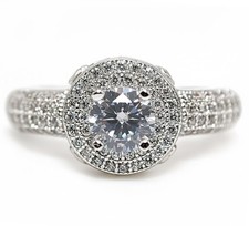 1CT Treated White Sapphire 925 Genuine Sterling Silver Ring Jewelry Sz 7