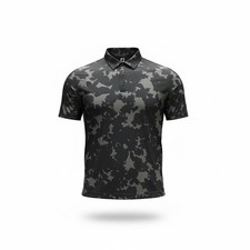 FootJoy FJ Mens Golf Polo Shirt XL Black Grey Floral Print Short Sleeve