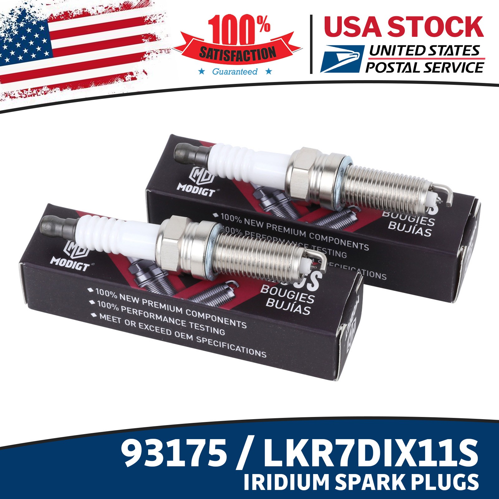 For NGK 93175 4pcs Spark Plugs LKR7DIX-11S Iridium IX Genuine For Honda Hyundai