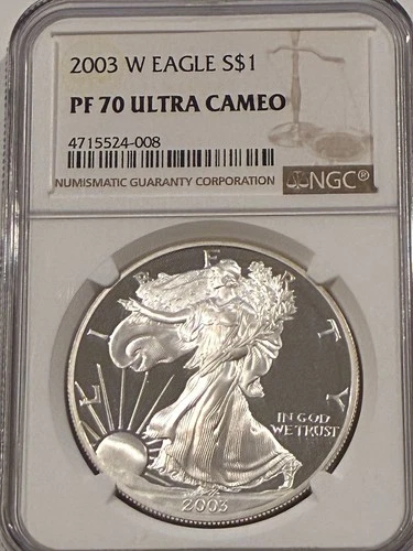 2003-W Proof $1 American Silver Eagle Ultra Cameo NGC PF70