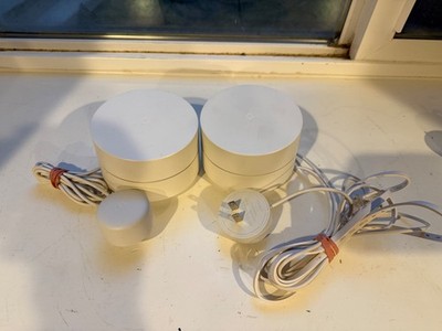 Google Wi-Fi Mesh Router With Adapters Model GJ2CQ Lot of 2